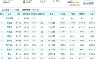 哈尔滨到北京高铁多少钱_票价查询