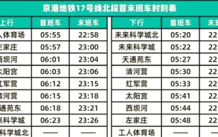 北京地铁几点结束_末班车时间表