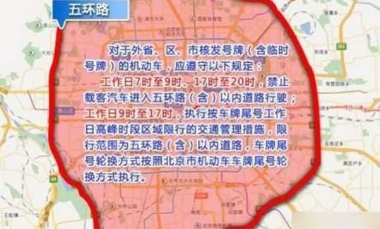 北京限行区域地图_外地车早晚高峰怎么走-第1张图片-俊逸知识馆